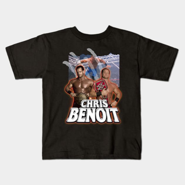 Chris Benoit Kids T-Shirt by 730